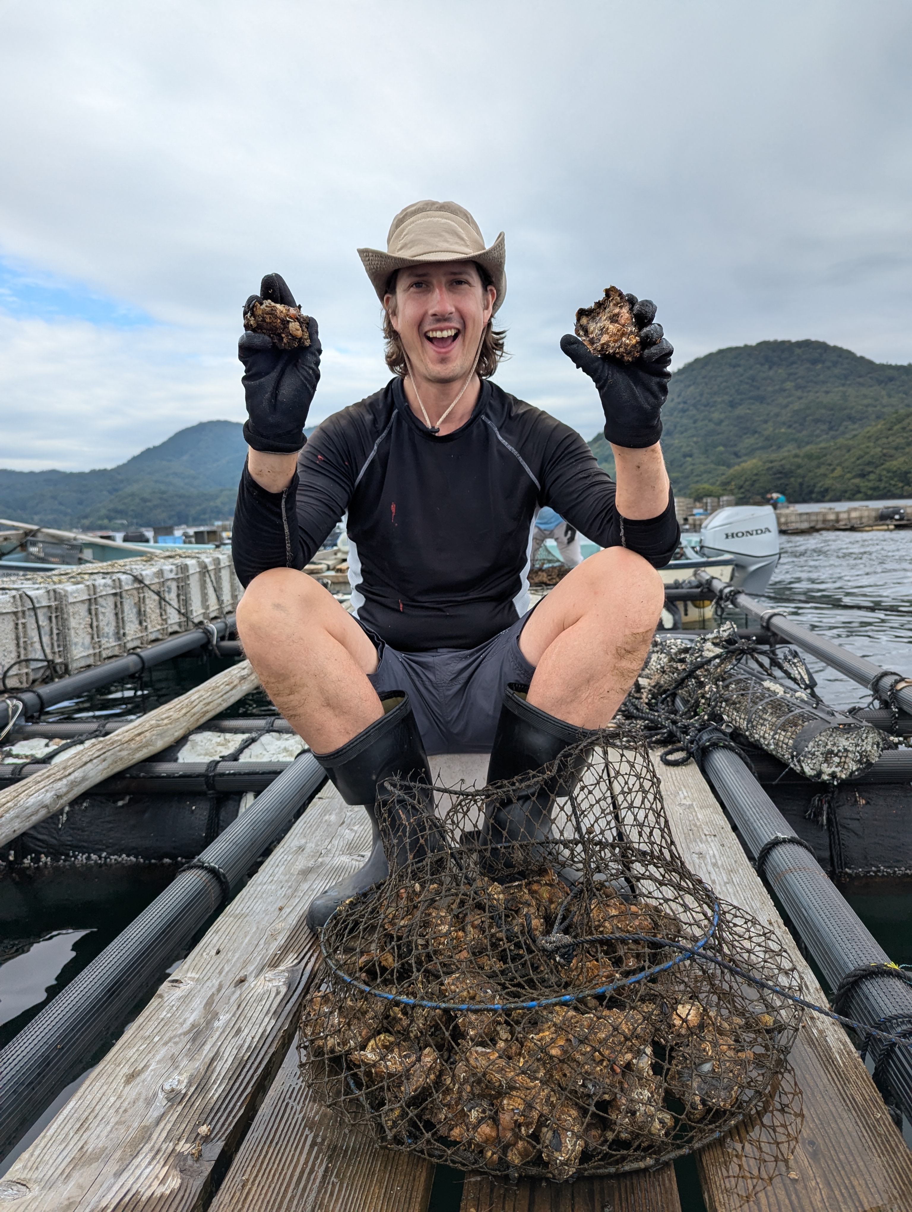 Oyster farming on Kumihama Bay